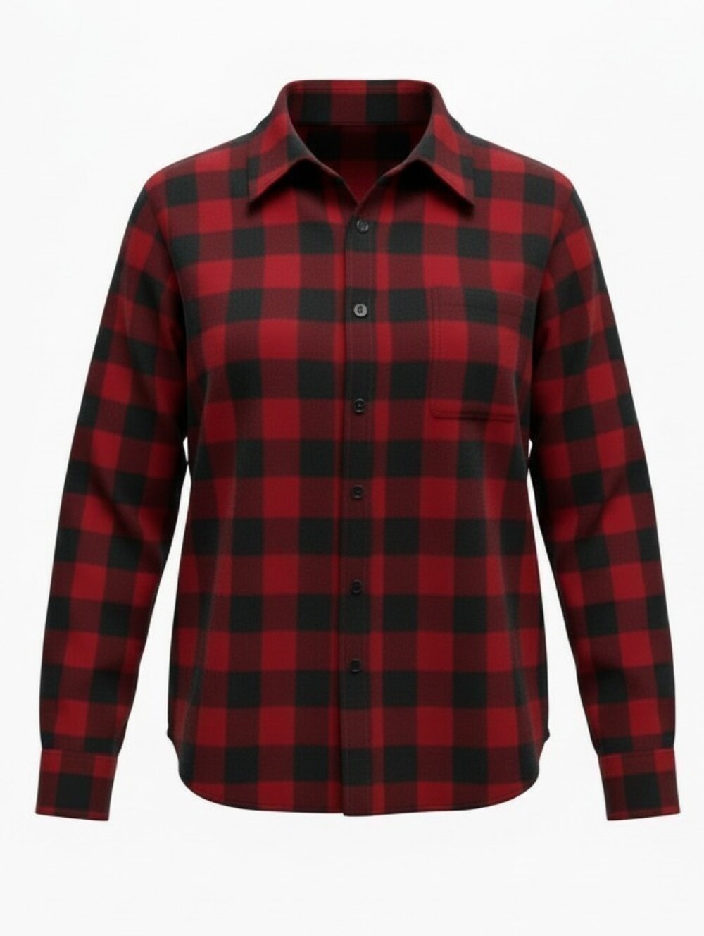 LL Bean Slightly Fitted Plaid Flannel Long Sleeve Shirt Womens Size Small Cotton